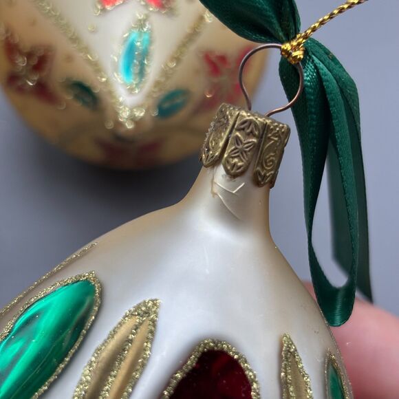 Waterford Holiday Heirlooms Ornament Set Celtic Cross Colleen Egg Poinsettia Top - Picture 2 of 12